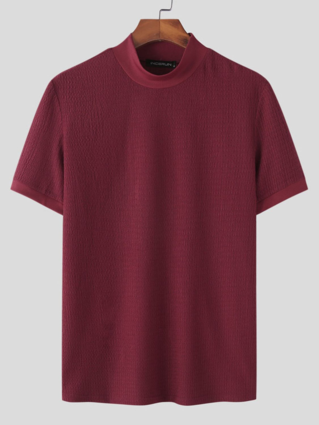 Men's Full Size Mock Neck Short Sleeve T-Shirt Plus Size