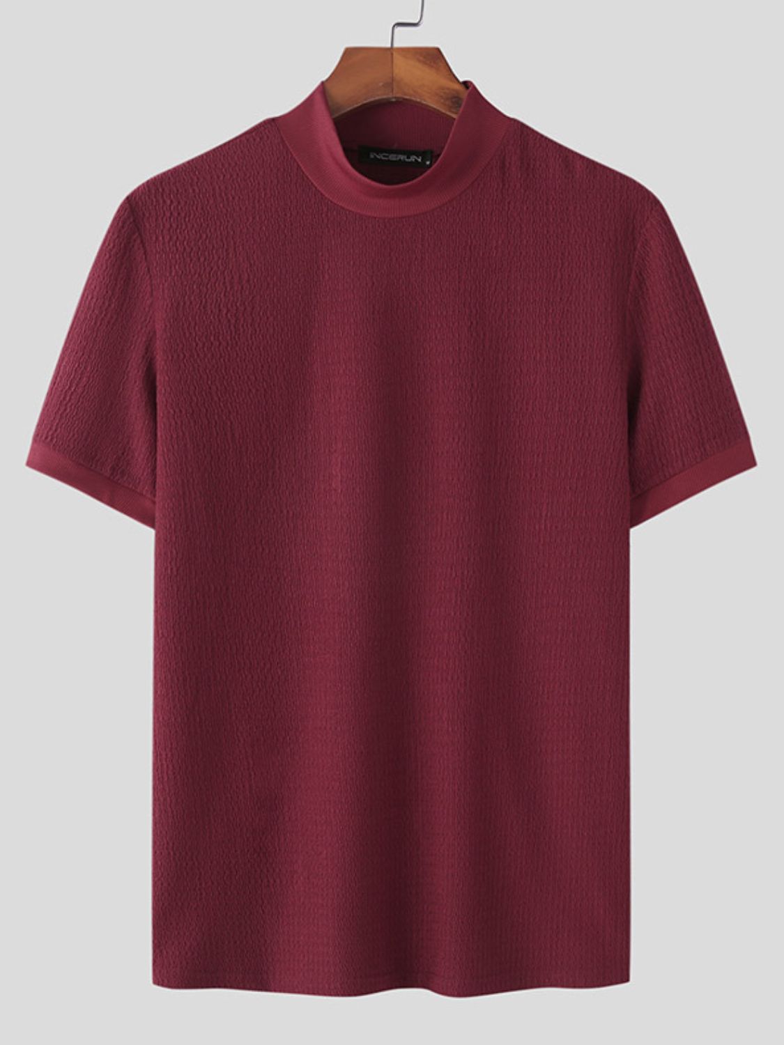 Men's Full Size Mock Neck Short Sleeve T-Shirt Plus Size