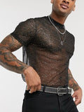 Men's Full Size Mock Neck Short Sleeve Top Plus Size