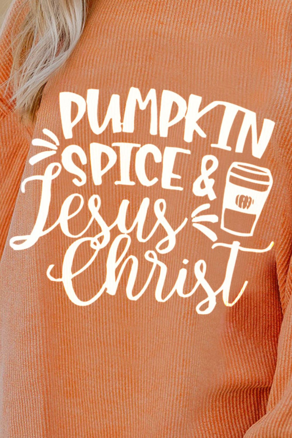 Letter Graphic Round Neck Long Sleeve Oversize Sweatshirt