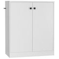 2 Door Storage Base Cabinet with 3-Tier Shelf-White