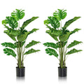 2 Pieces 5 Feet Artificial Monstera Tree Set