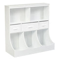 Freestanding Combo Cubby Bin Storage Organizer Unit W/3 Baskets-White