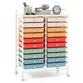 20 Drawers Rolling Storage Cart Studio Organizer-Deep Multicolor