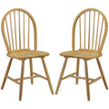 Set of 2 Vintage Windsor Wood Chair with Spindle Back for Dining Room