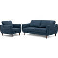 2 Pieces Upholstered Sofa Set with Removable Cushion Covers-Navy