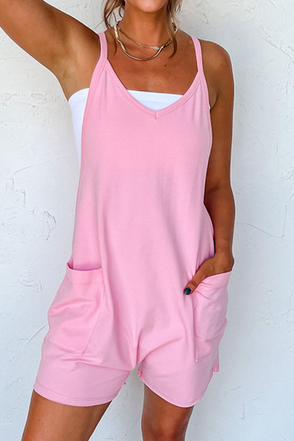 Sleeveless Romper with Pockets