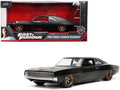 Dom's 1968 Dodge Charger Widebody Matt Black "Fast & Furious 9 F9" (2021) Movie 1/24 Diecast Model Car by Jada