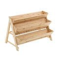 3 Tier Wooden Vertical Raised Garden Bed with Storage Shelf