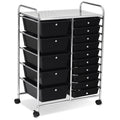 15-Drawer Utility Rolling Organizer Cart Multi-Use Storage-Black