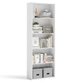 5-Shelf Storage Bookcase Modern Multi-Functional Display Cabinet-White