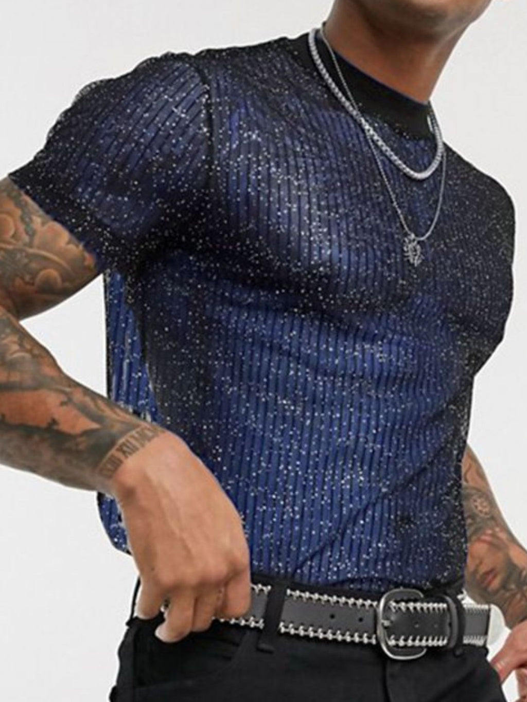 Men's Full Size Mock Neck Short Sleeve Top Plus Size