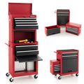 6-Drawer Tool Chest with Heightening Cabinet-Black & Red