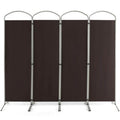 6.2Ft Folding 4-Panel Room Divider for Home Office Living Room -Brown