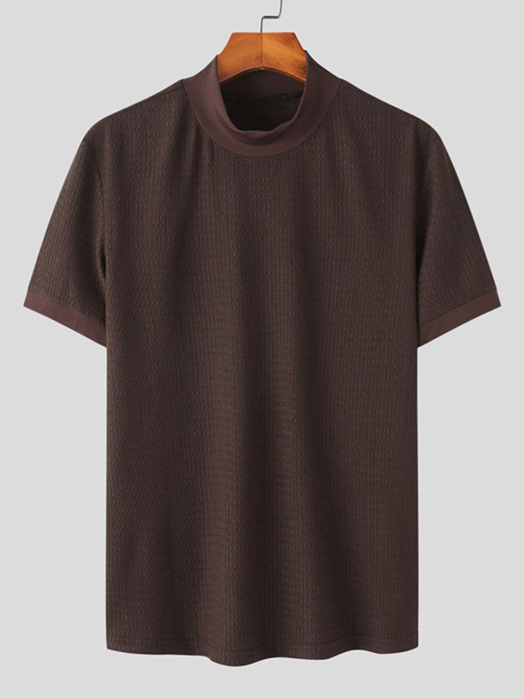 Men's Full Size Mock Neck Short Sleeve T-Shirt Plus Size