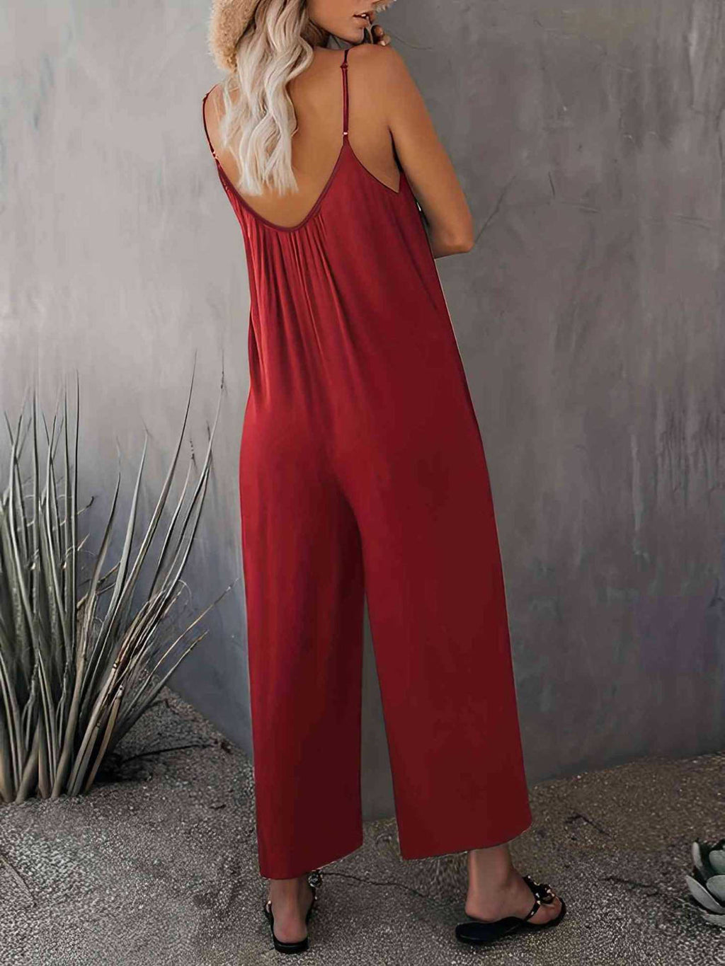 Scoop Neck Spaghetti Strap Jumpsuit
