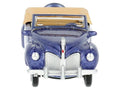 1941 Lincoln Continental Convertible Darian Blue Metallic with Tan Interior 1/87 (HO) Scale Diecast Model Car by Oxford Diecast
