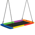 60 Inches Platform Tree Swing Outdoor with  2 Hanging Straps-Multicolor
