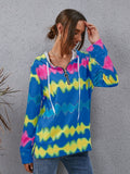 Contrast Quarter Zip Dropped Shoulder Hoodie