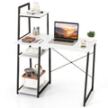 Compact Computer Desk Workstation with 4 Tier Shelves for Home and Office-White