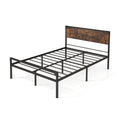 Platform Full/Queen Bed with Rustic Headboard and Footboard-Full Size