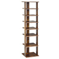 Wooden Shoes Storage Stand 7 Tiers Shoe Rack Organizer Multi-shoe Rack Shoebox-Rustic Brown
