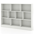 41 inches Wooden Toy Storage Organizer with 10 Cubes for Classroom Daycare Nursery Kindergarten-White