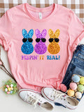 Rabbit Round Neck Short Sleeve T-Shirt