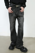 Men's Frayed Hem Bootcut Jeans