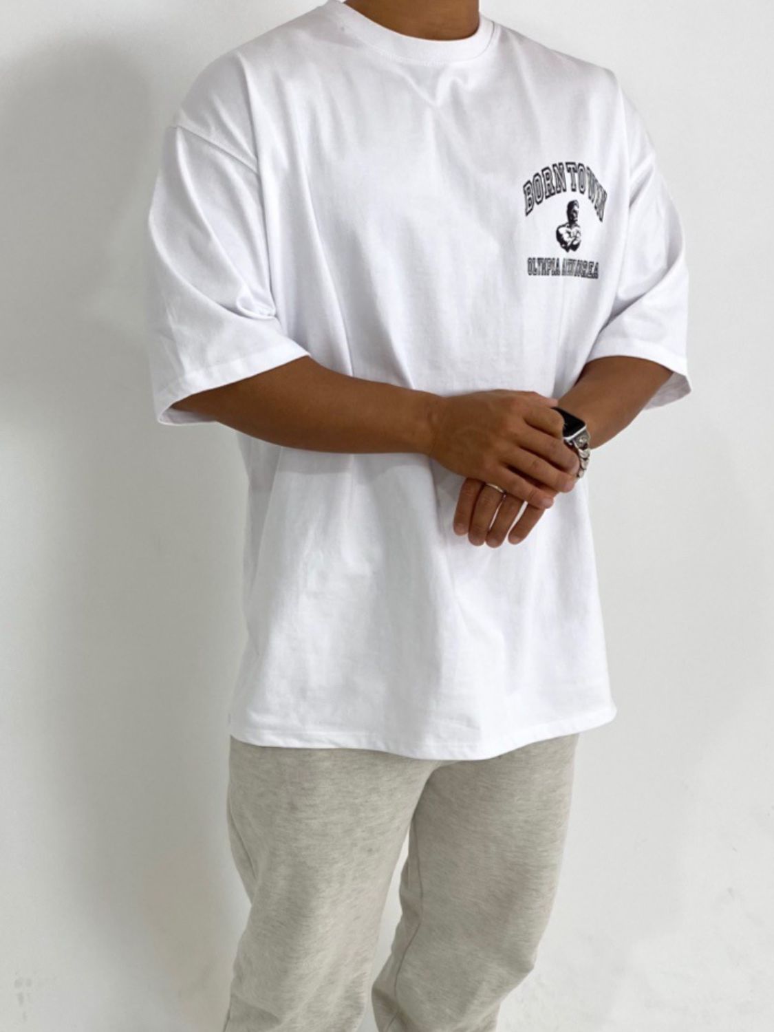 Men's Plus Size Graphic Round Neck Half Sleeve T-Shirt