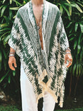Men's Full Size Fringe Open Front Cover-Up Plus Size