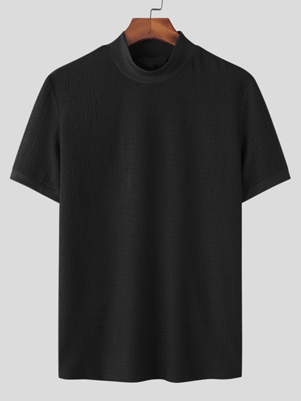 Men's Full Size Mock Neck Short Sleeve T-Shirt Plus Size