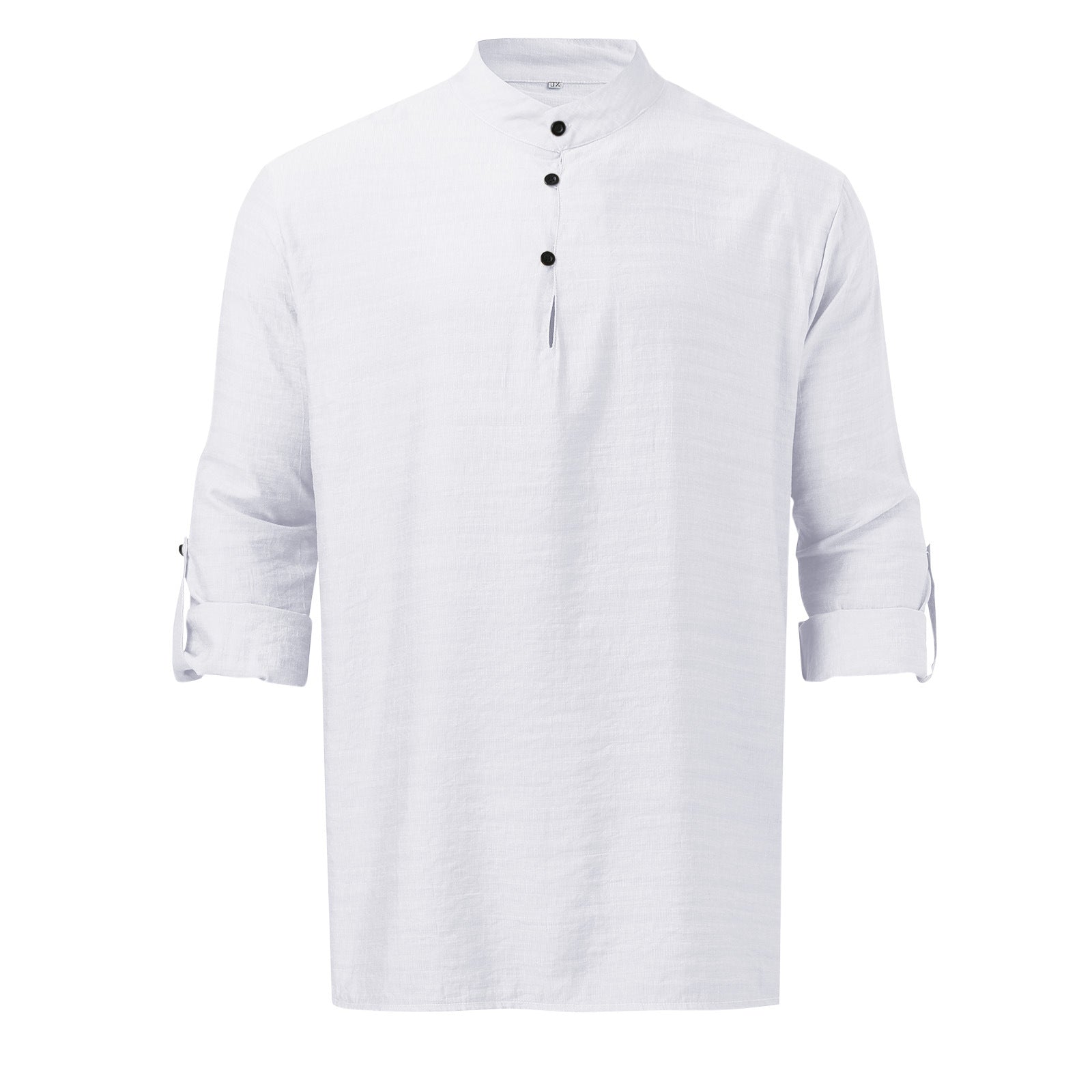 Men's Full Size Half Button Long Sleeve Shirt Plus Size