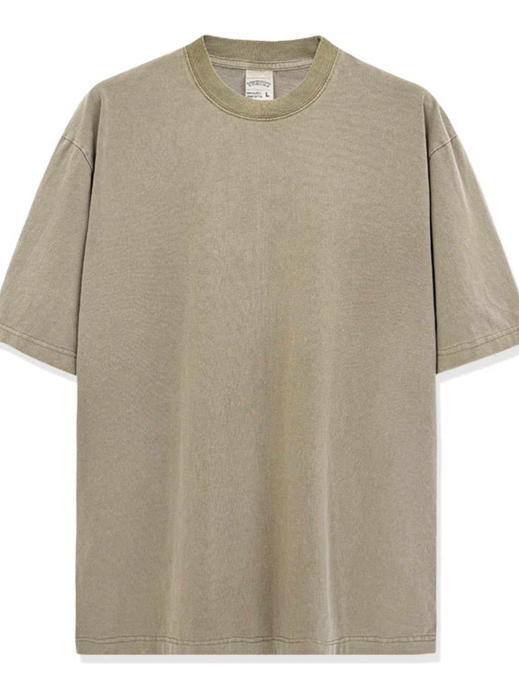 Men's Full Size Round Neck Washed T-Shirt Plus Size