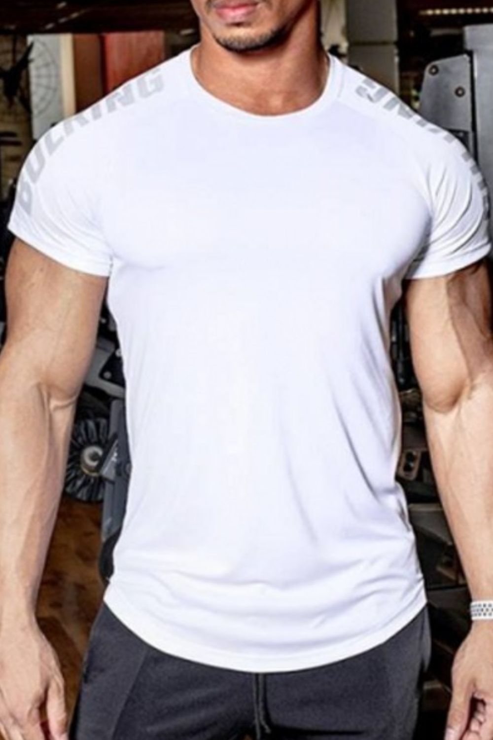 Men's Plus Size Letter Round Neck Short Sleeve T-Shirt