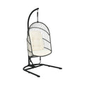 Hanging Wicker Egg Chair with Stand -Beige