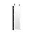 Mirrored Jewelry Armoire with Full Length Mirror and 2 Internal LED Lights-Black