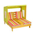Kids Patio Lounge Chair with Cup Holders and Awning-Multicolor