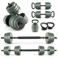 Adjustable Weight Dumbbell Set with Connector-Black & Gray