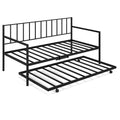 Twin Size Daybed and Trundle Frame Set Trundle Bedframe-Black